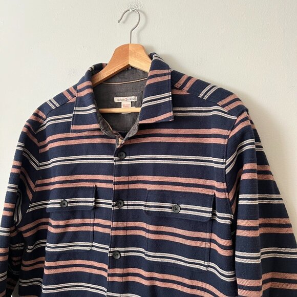 Carbon2Cobalt Striped Cotton Button Down Casual Shirt Men's Size Large - Picture 3 of 8